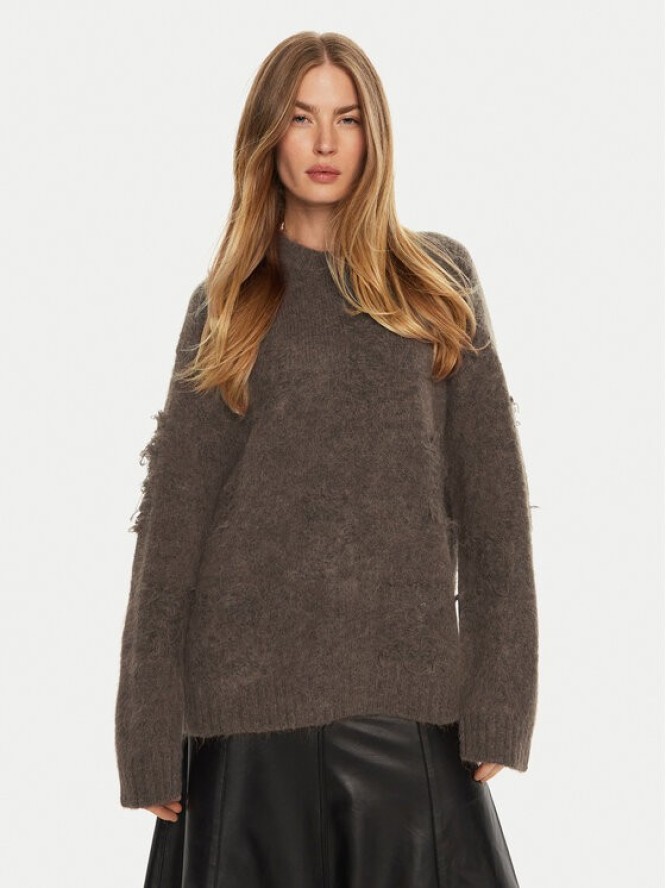 Munthe Sweter Taccu 243160724373 Brązowy Loose Fit