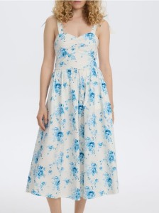 Sukienka midi z wiązaniem - wielobarwny