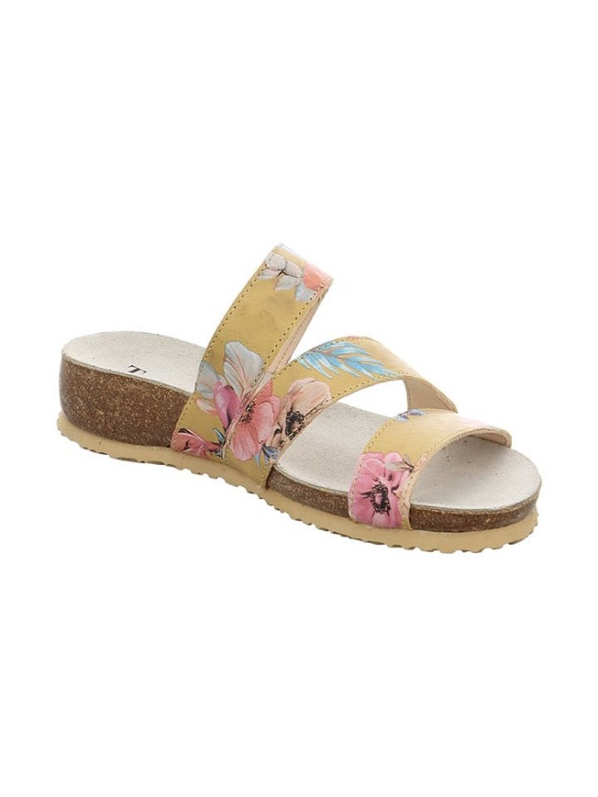 Think! Skórzane klapki w kolorze beżowym rozmiar: 37