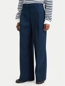Tommy Hilfiger Spodnie materiałowe Dressing WW0WW50135 Granatowy Wide Leg