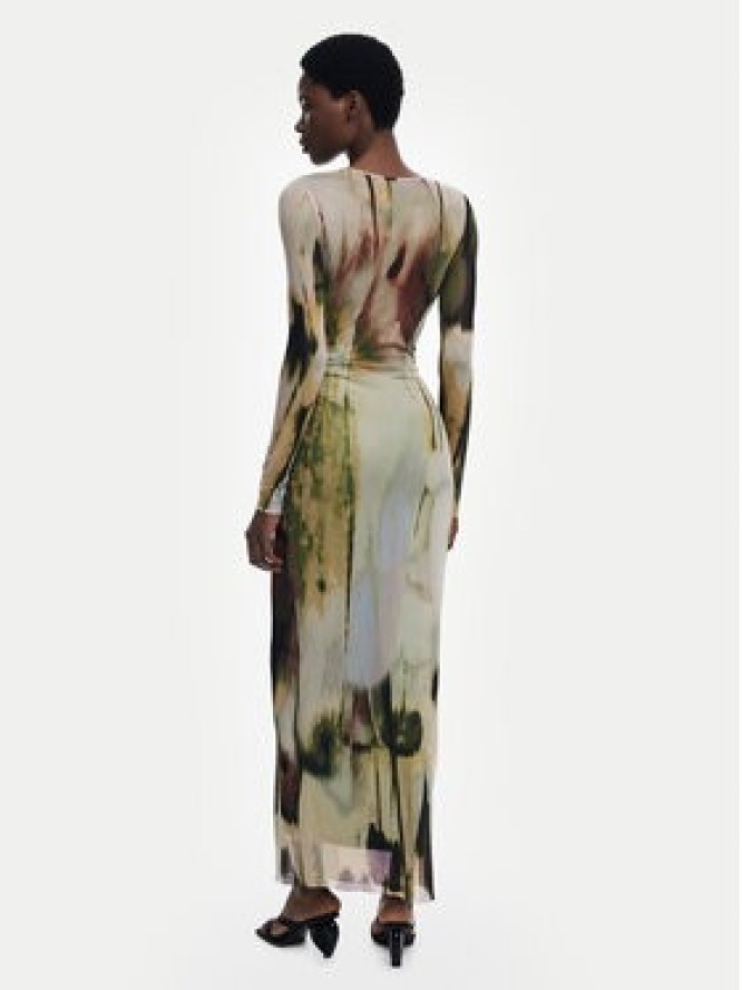 Desigual Sukienka codzienna Godiva 25WWVK41 Zielony Slim Fit