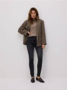 Jeansy slim z dłuższą nogawką - szary