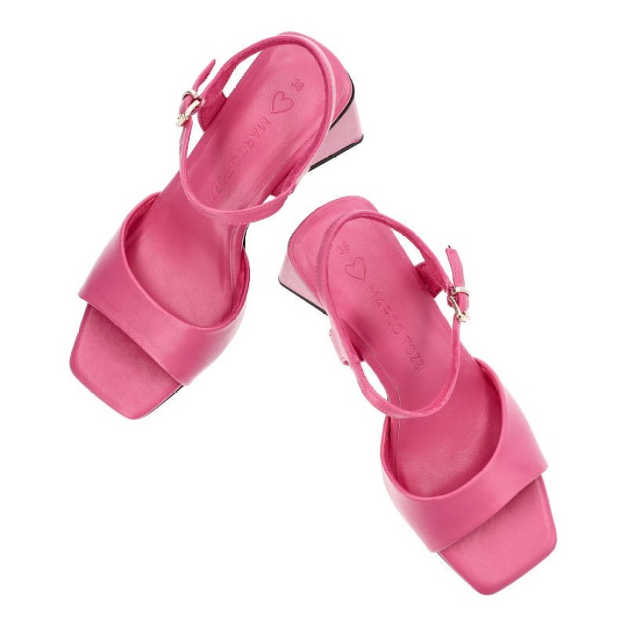 Różowe Sandały Marco Tozzi Stylowe Buty Damskie