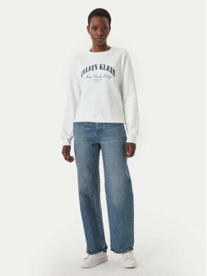 Calvin Klein Jeans Bluza Logo Graphic LV047F818G Biały Regular Fit