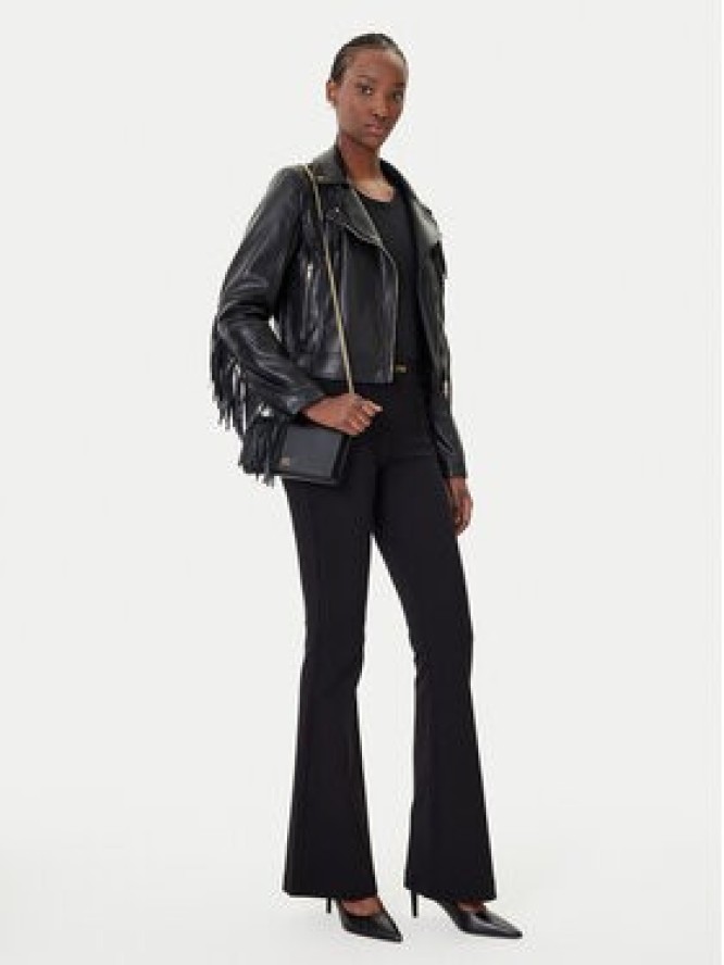 Rinascimento Kurtka z imitacji skóry CFC0124662003 Czarny Regular Fit