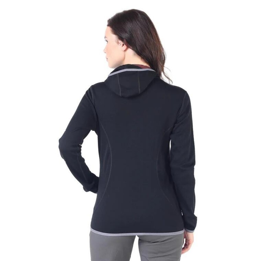 Damska bluza rozpinana z kapturem 100% Merino - Marin/Woolona