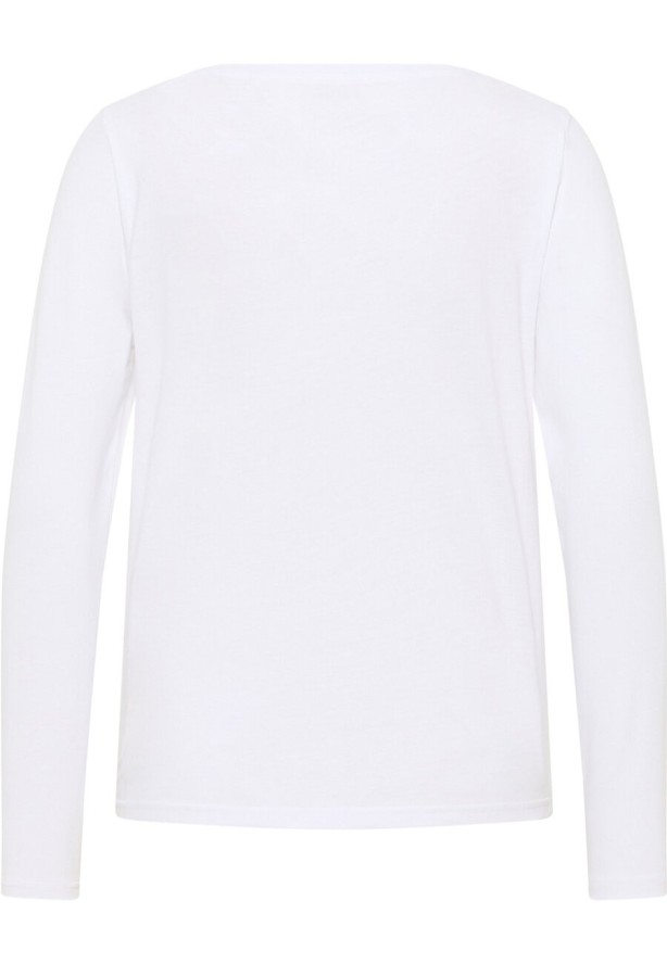 MUSTANG ELLY DAMSKI T-SHIRT Z DŁUGIM RĘKAWEM LONGSLEEVE LOGO GENERAL WHITE 1013931 2045