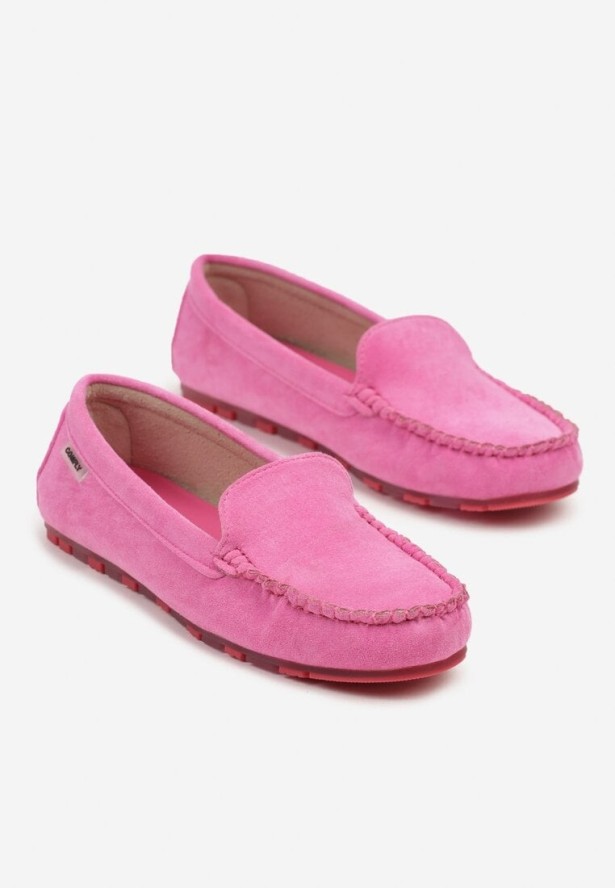 Różowe Casualowe Mokasyny Follasea