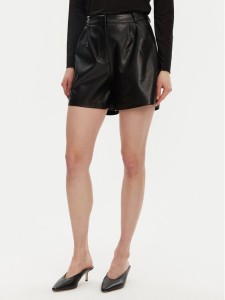 ONLY Szorty z imitacji skóry Saramy 15338008 Czarny Regular Fit