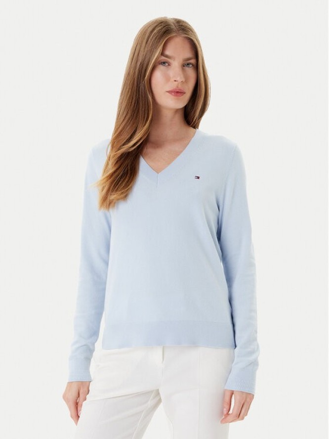 Tommy Hilfiger Sweter WW0WW40098 Błękitny Regular Fit