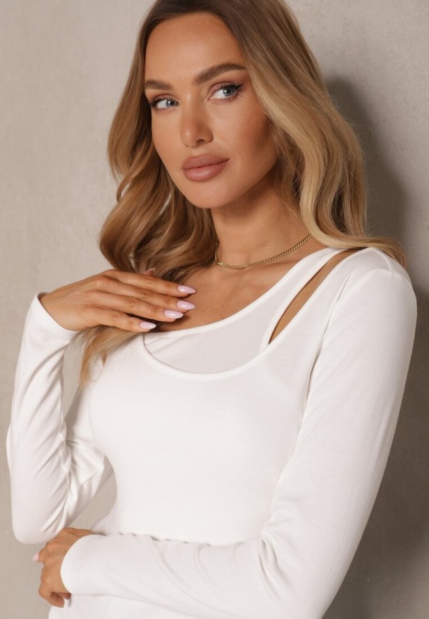 Biała Bluzka o Asymetrycznym Kroju Tatorella