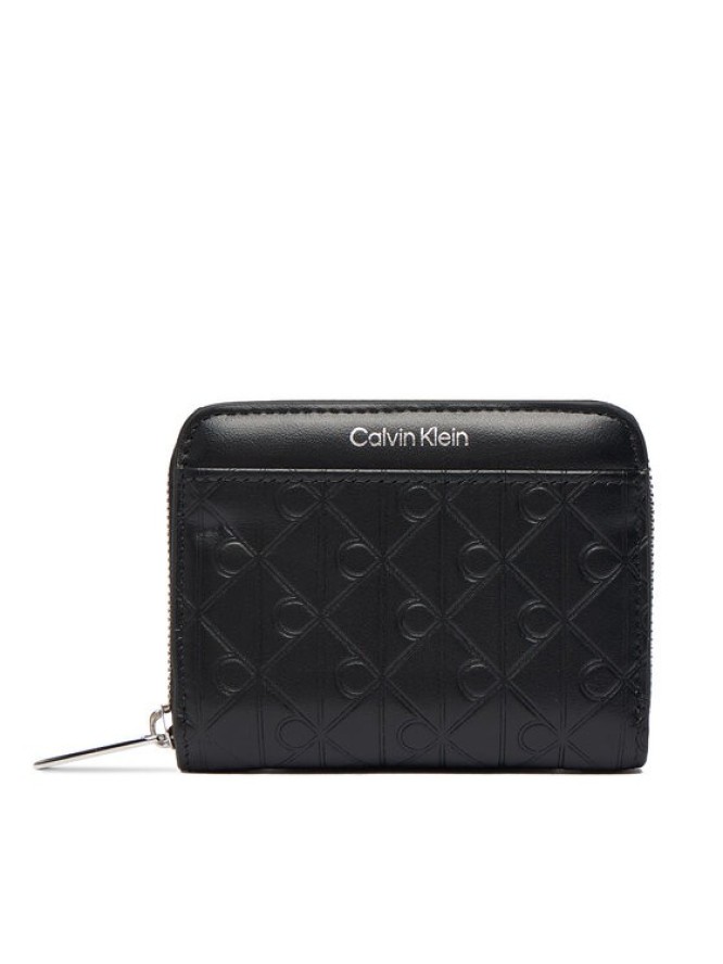 Calvin Klein Portfel Emblem Aop Embossed Zip Around LV04F1081G Czarny