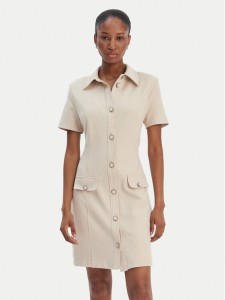 Guess Sukienka codzienna W6RK34 KCMU2 Beżowy Classic Fit
