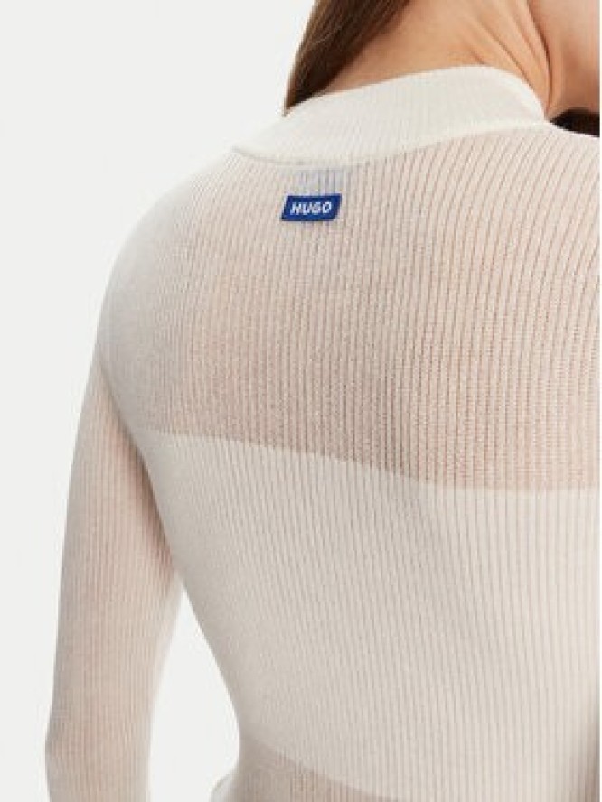 HUGO Sweter Slumy_B 50543045 Écru Slim Fit