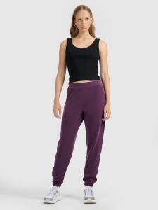 4F Spodnie dresowe joggery z modalem damskie - fioletowe XL