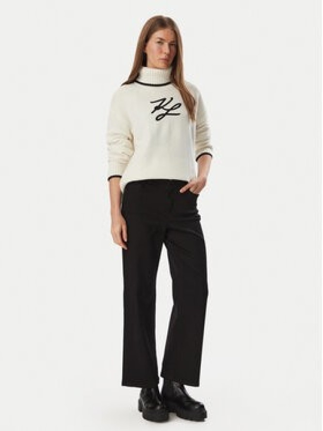 KARL LAGERFELD Golf B4W18033 Biały Regular Fit