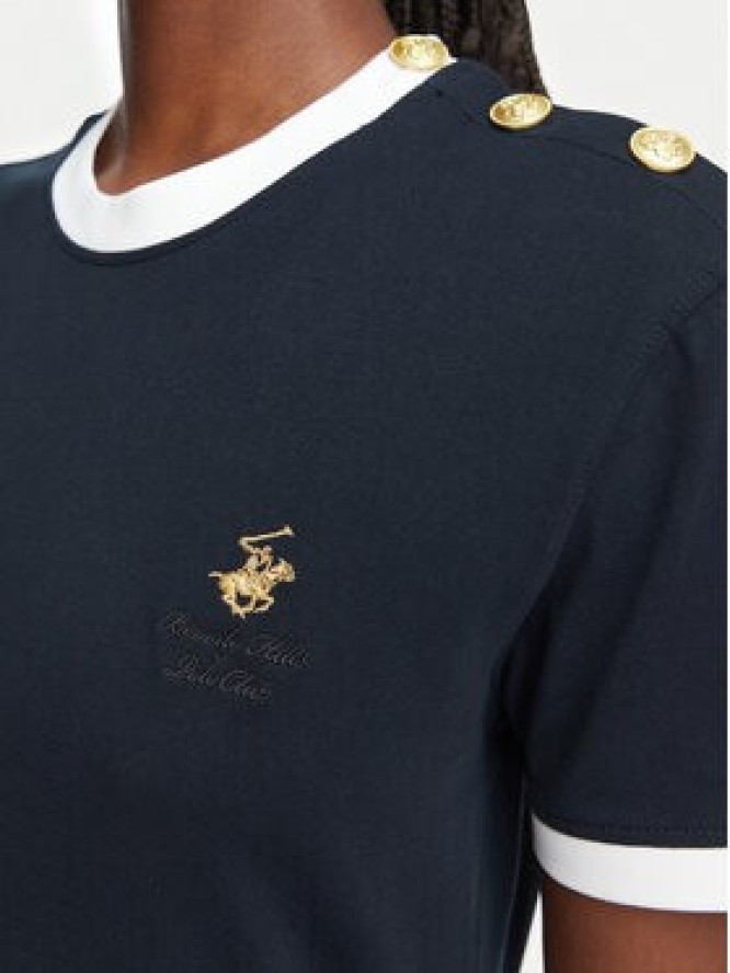 Beverly Hills Polo Club T-Shirt P-SS26W-TS0104 Granatowy Regular Fit