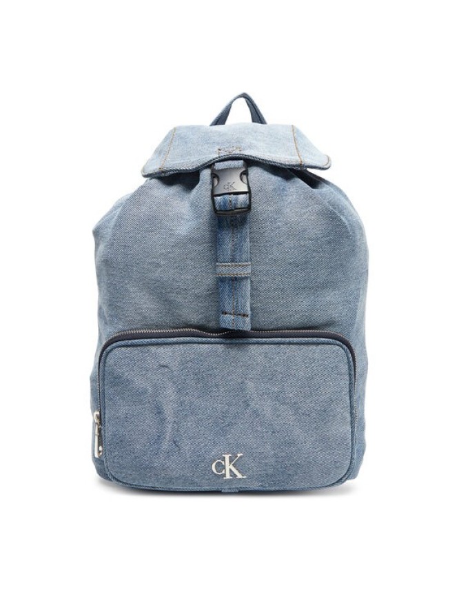 Calvin Klein Plecak Denim Luna Mini Flap Backpack LV04F3216G Błękitny