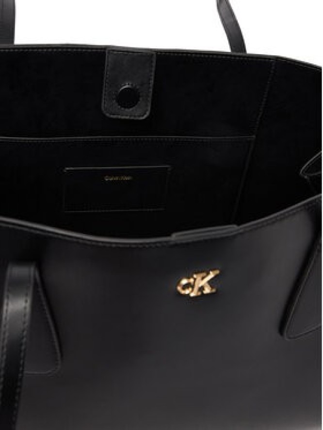 Calvin Klein Torebka Ck Snap Large Tote LV04F3502G Czarny