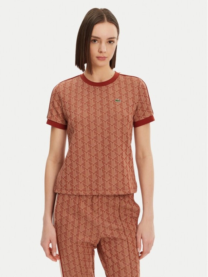 Lacoste T-Shirt TF3244 Pomarańczowy Slim Fit