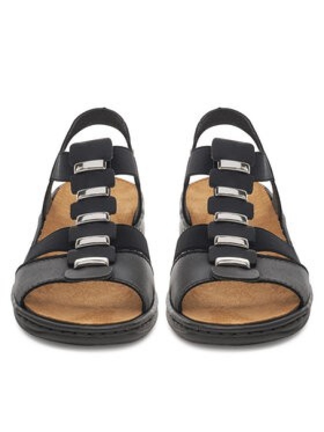 Rieker Sandały 64580-00 Czarny