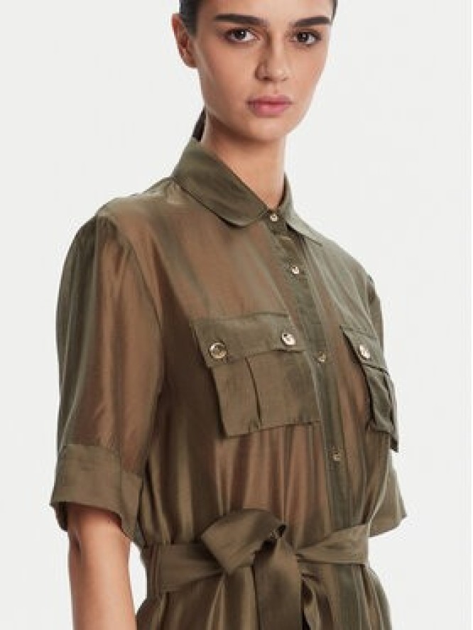 Fracomina Sukienka koszulowa FS25SD2007W78501 Zielony Regular Fit