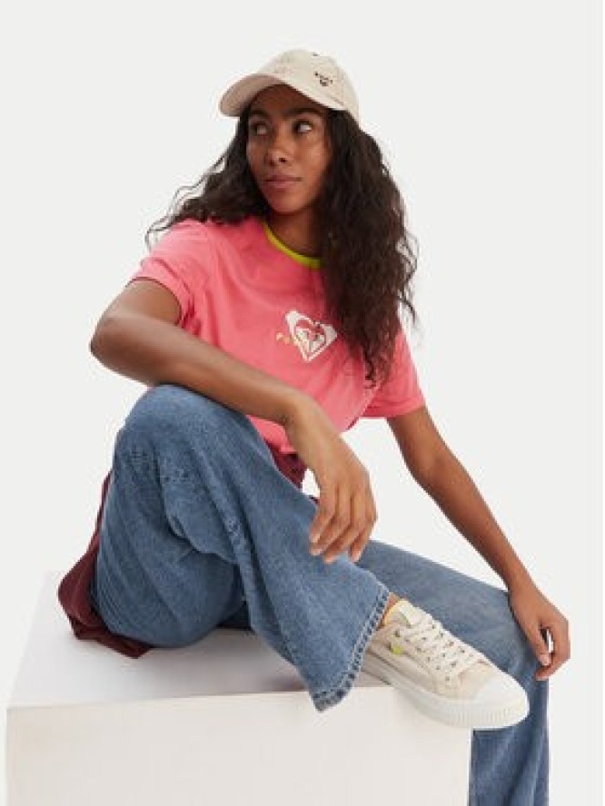 Roxy T-Shirt Oceanregular ERJZT06078 Różowy Regular Fit