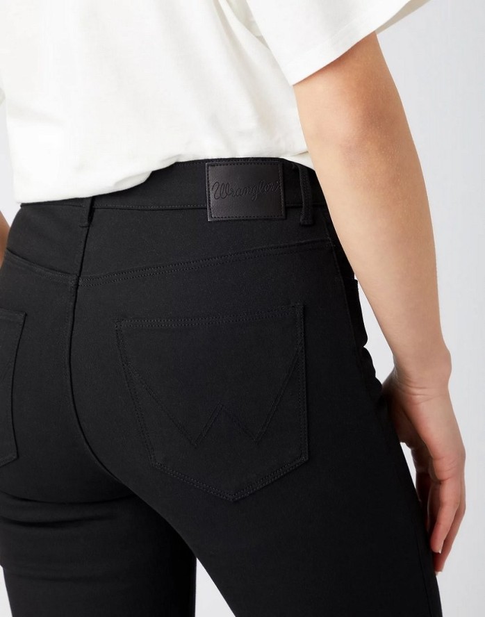 WRANGLER HIGH RISE SKINNY DAMSKIE SPODNIE JEANSOWE FUTURE BLACK W27H4230N 112141263