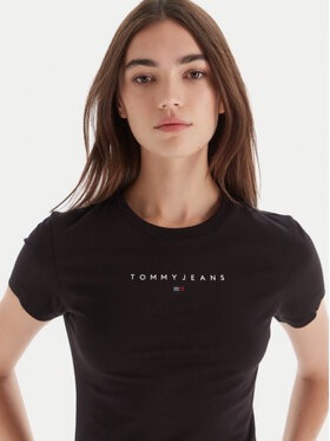 Tommy Jeans T-Shirt Bling Linear DW0DW21550 Czarny Slim Fit