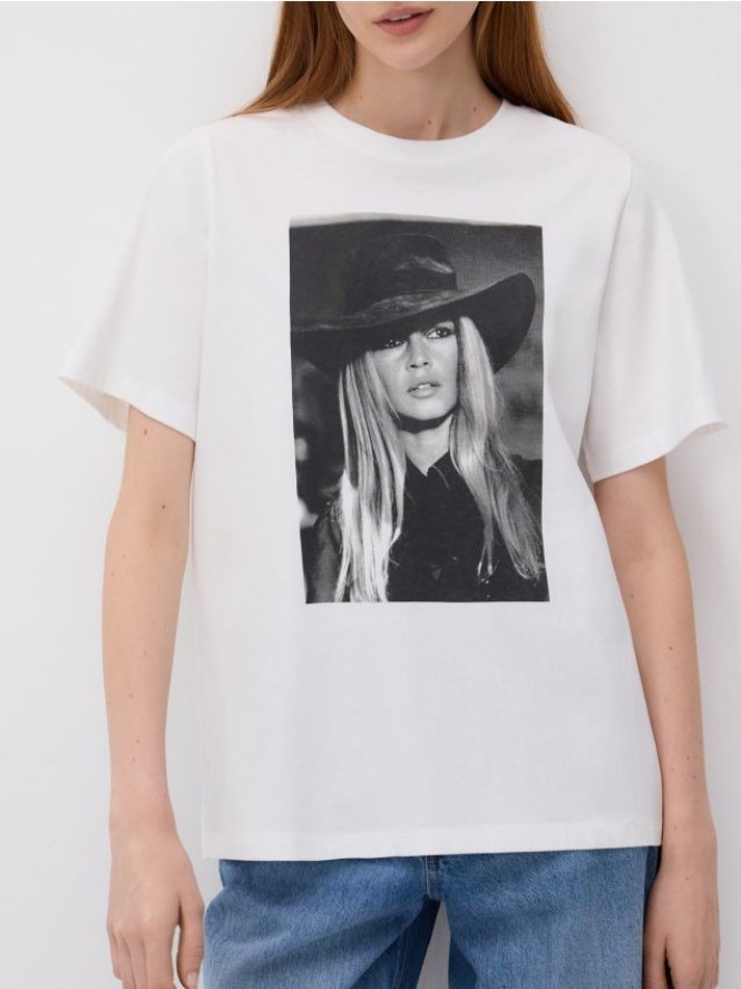 T-shirt Brigitte Bardot - biały