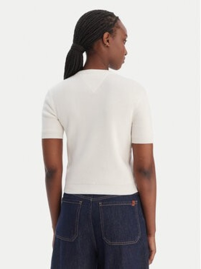 Tommy Jeans Sweter Essential DW0DW19336 Écru Regular Fit