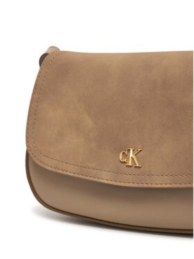 Calvin Klein Torebka Ck Brushed Flap Camera Bag LV04F3409G Beżowy
