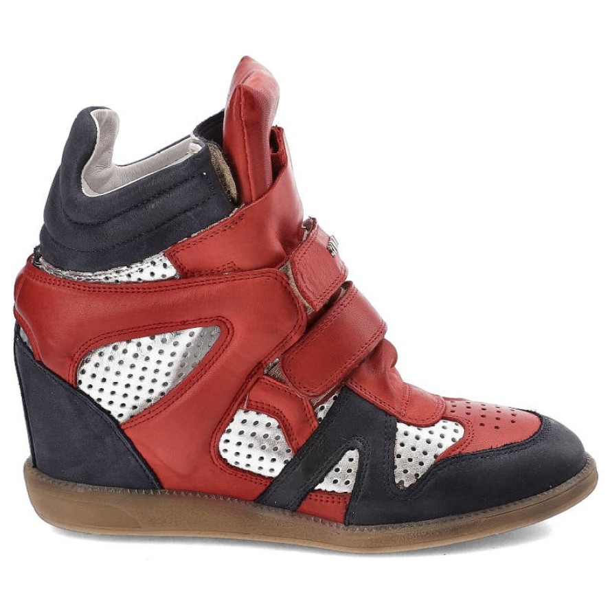 Czerwone Sneakersy Carinii Damskie Stylowe Botki