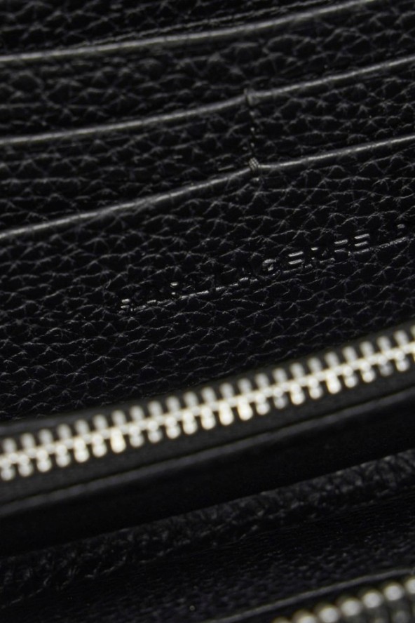 KARL LAGERFELD Czarny portfel Ikon Pebble Pin Cont