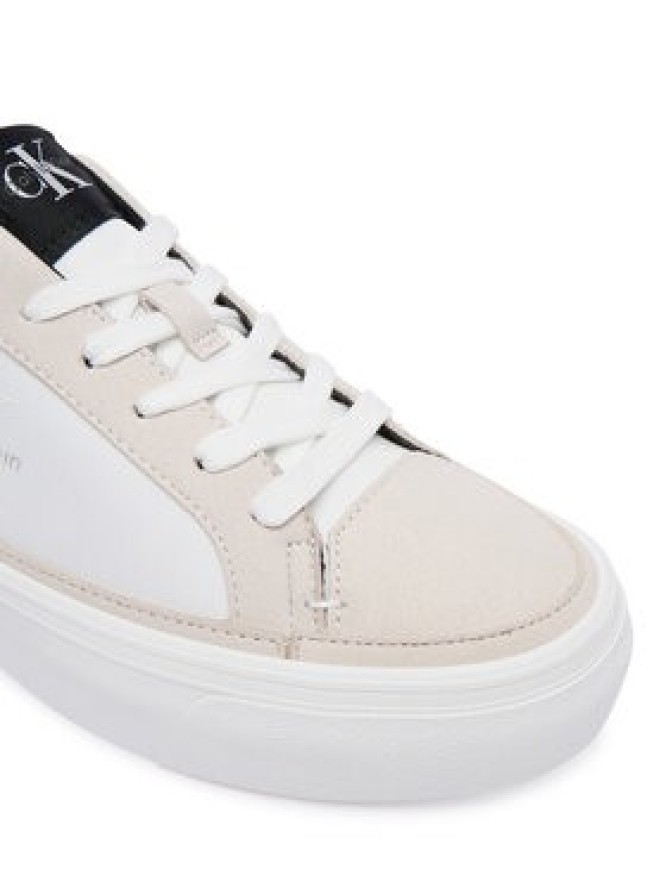 Calvin Klein Sneakersy Vulc Flatf Laceup HW0HW03086 Biały