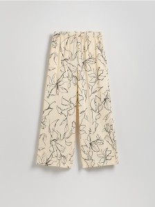 Wzorzyste spodnie z wiskozą - wielobarwny