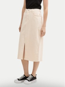 Tom Tailor Denim Spódnica jeansowa 1045506 Beżowy Regular Fit