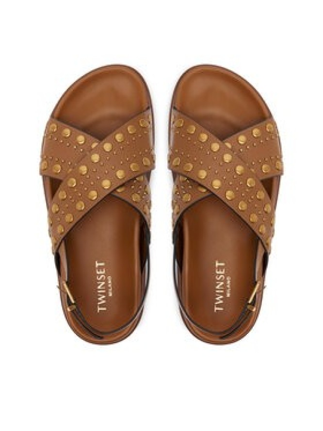 TWINSET Sandały 251TGT070 Brązowy