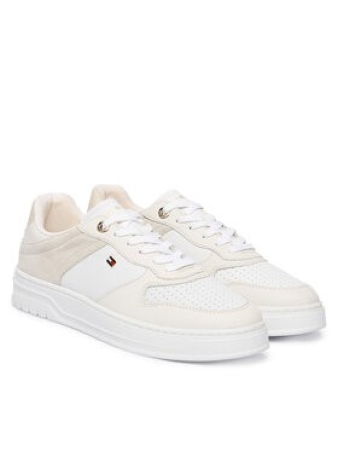 Tommy Hilfiger Sneakersy Th Sporty Cupsole Tumbled Ltr FW0FW09024 Écru