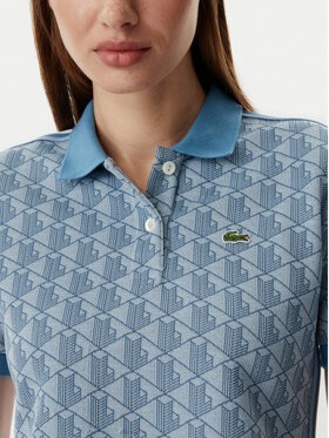 Lacoste Polo DF3364 Niebieski Slim Fit