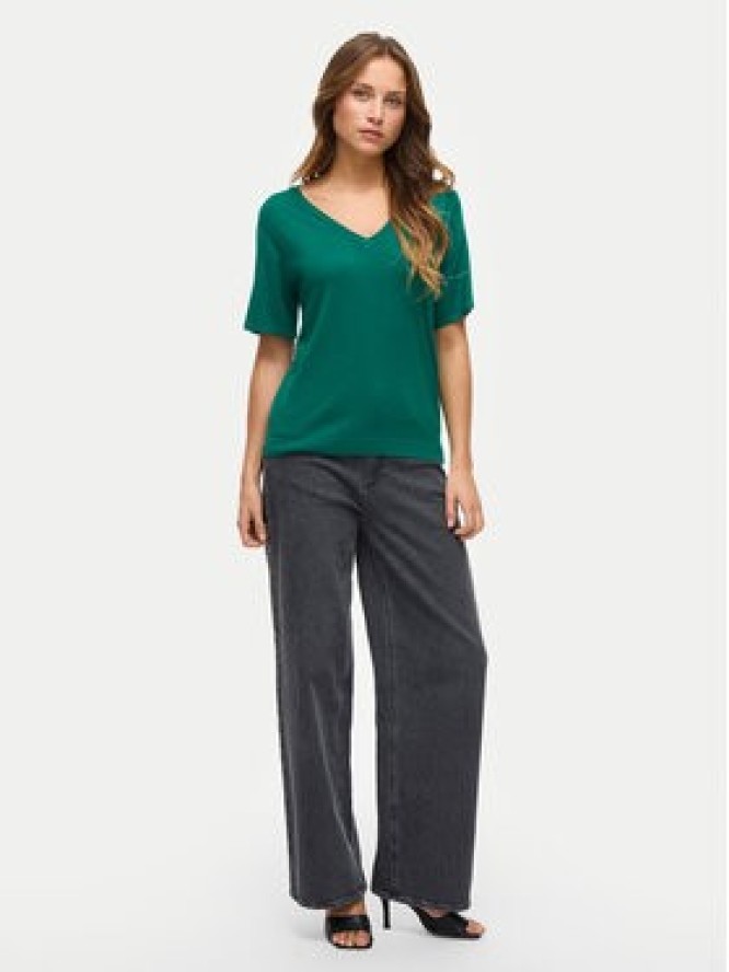 Vila Sweter Wennie 14100578 Zielony Regular Fit