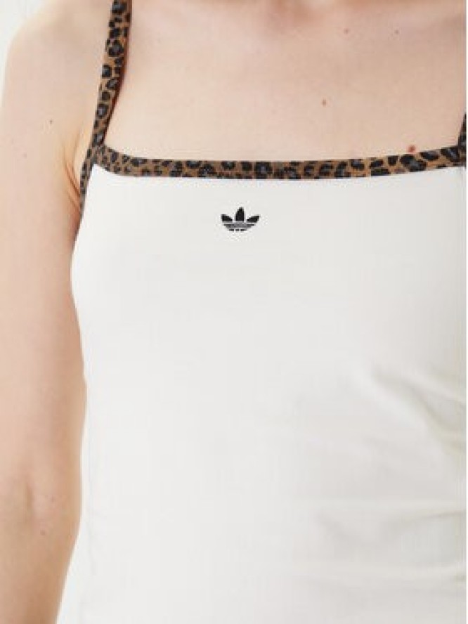 adidas Top Leopard JW7309 Biały Slim Fit