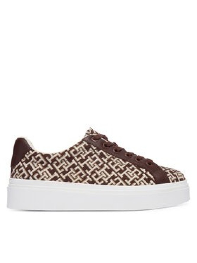 Tommy Hilfiger Sneakersy Chic Platform Monogram FW0FW09398 Brązowy