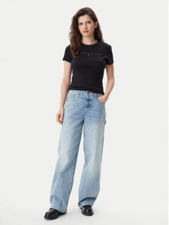 Tommy Jeans T-Shirt Tonal Linear DW0DW20315 Czarny Slim Fit