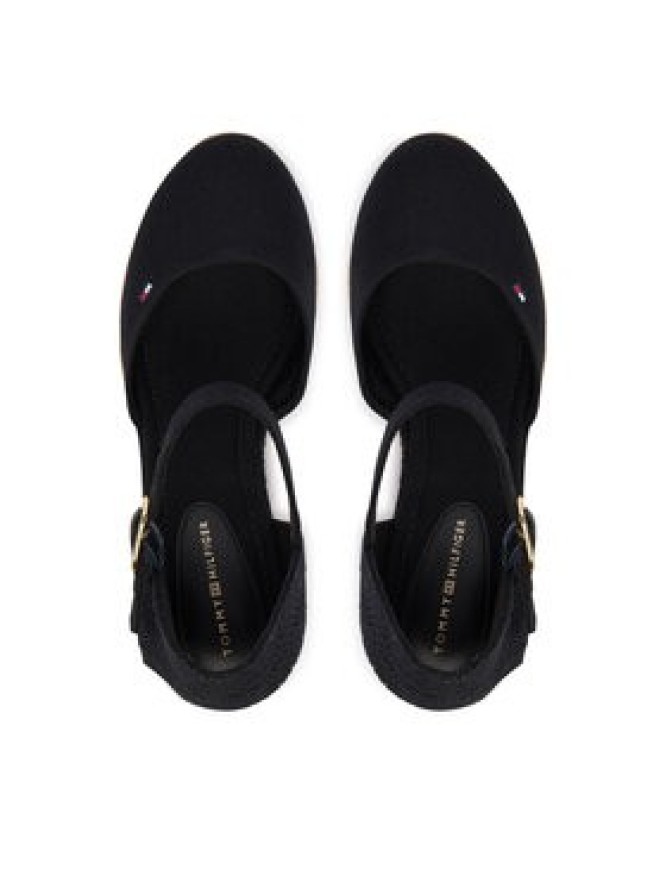 Tommy Hilfiger Espadryle Mid Wedge Espad Closed Toe FW0FW09233 Czarny
