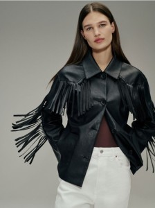 Kurtka z frędzlami - czarny