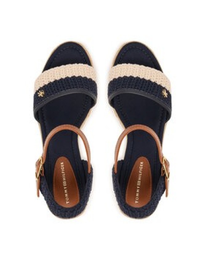 Tommy Hilfiger Espadryle Mid Espad Wedge Crochet FW0FW09516 Granatowy