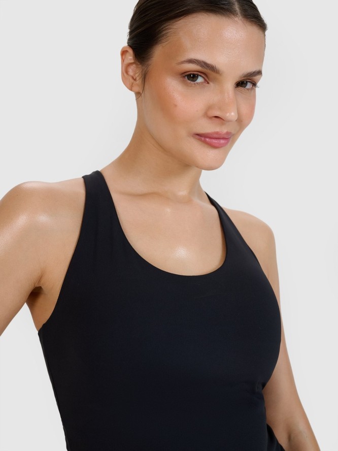 4F Top do jogi i pilatesu slim szybkoschnący damski - czarny M