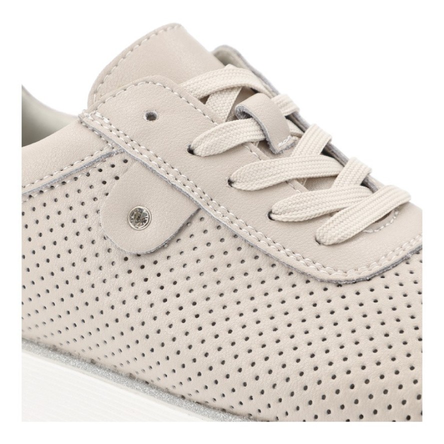 Beżowe Sneakersy S.Barski Płaskie Obuwie Damskie