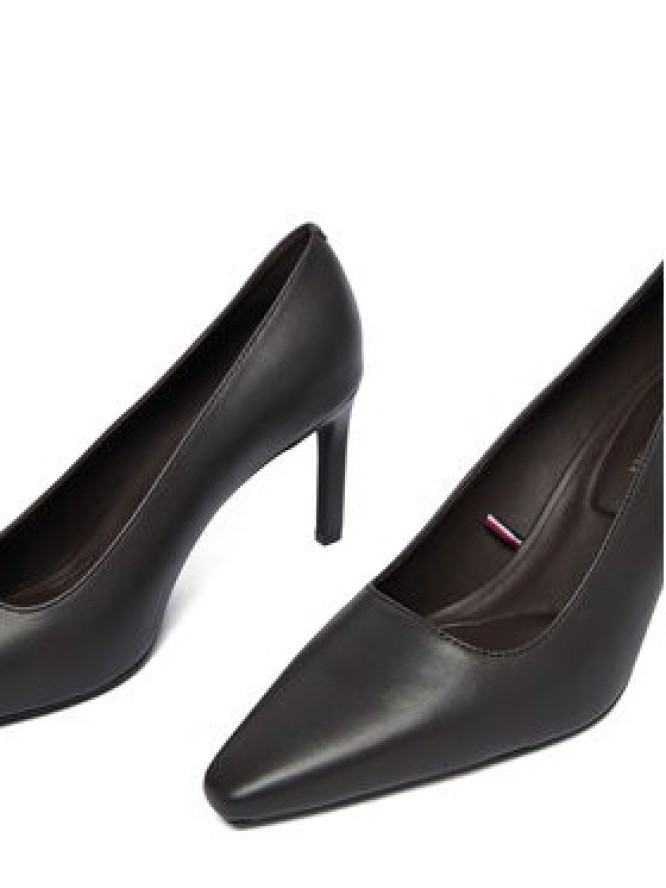 Tommy Hilfiger Czółenka Th Logo Lth Pump Slanted Hl FW0FW09008 Czarny